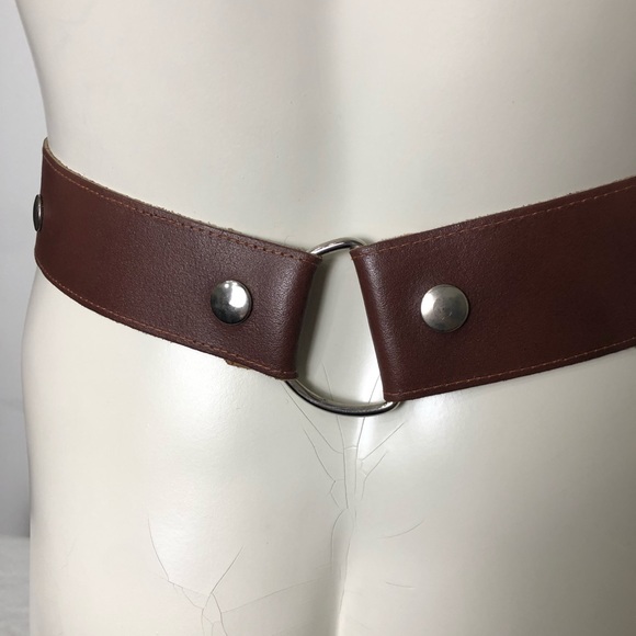 Vintage 80s Leather Hip Belt - Picture 7 of 8